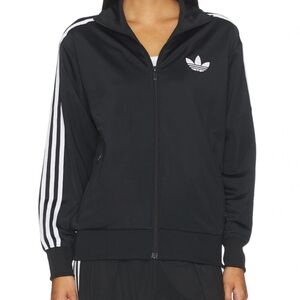 Adidas Black Track Jacket with White Stripes